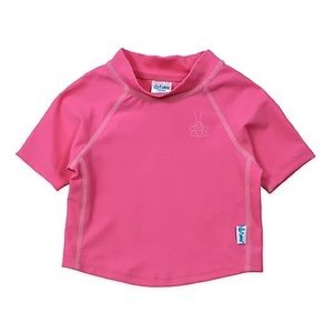 I Play by Green Sprouts Short Sleeve Rash Guard - Hot Pink 24 Months